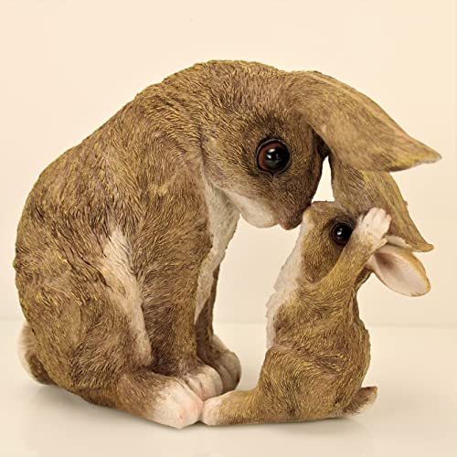 OF Gartenfiguren niedliche Hasen für außen geeignet - Hase Deko Figur groß Tiere - Wetterfest (Küsschen 59Y) von OF