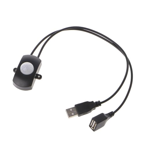 DC5V-24V 12V Human Body Infrarot Bewegungsmelder Detektor Steuerung LED Lichtleiste Lichtleiste Lichtschalter DC Anschluss (TDL-2023USB Schwarz) von OFBMXGKAO