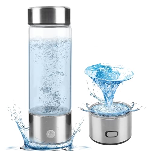 OFC Lenw Wasserstoff-Wasserflasche 420 ml, tragbarer Wasserstoff-Wassergenerator mit SPE- und PEM-Technologie, produziert schnell wasserstoffreiches Wasser in 3 Minuten für Zuhause, Büro, Reisen und von OFC Lenw