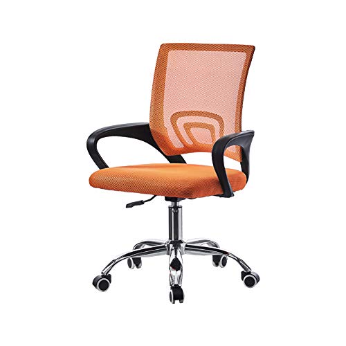OFCASA Bürostuhl mit Armlehnen Gepolstert Drehstuhl mit Rollen Höhenverstellbarer Bürostuhl Rückenstütze Ergonomische Drehstuhl für Büro, Orange von OFCASA