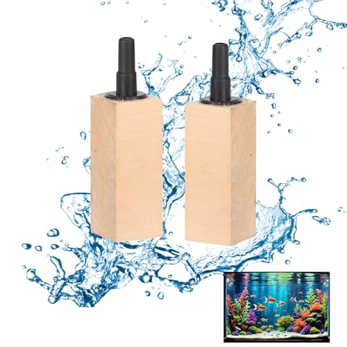 Luftstein, Holzmaterial Sprudelstein mit Reiche Farben und Angenehme Haptik, Universell Einsetzbar Luftstein Aquarium für Aquarium Teich Fisch Tank von OFFAXE
