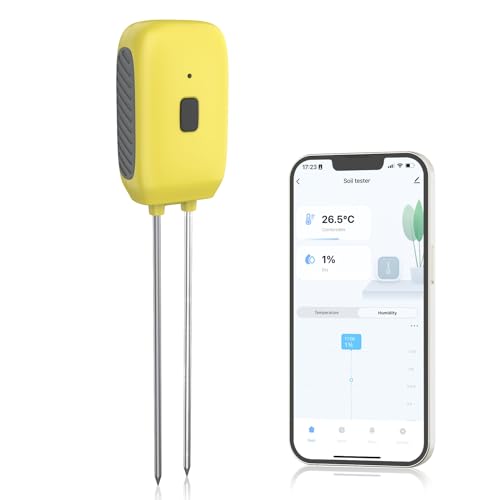 OFFAXE Soil Tester,Soil Meter 3 in 1 with Smart APP Control,Digital Plant Monitor for Temperature Humidity pH Testing,Ideal for Potted Plants,Garden Farm Use von OFFAXE