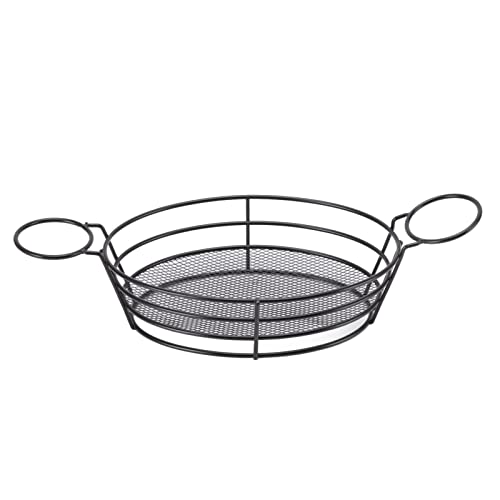 Snackteller, Robuste 304 Edelstahl Servierplatte mit Einfache Bedienung und Leichtgewicht Praktisch, Multifunktion Snack Container für Küche (Ovale Form mit Griff) von OFFAXE