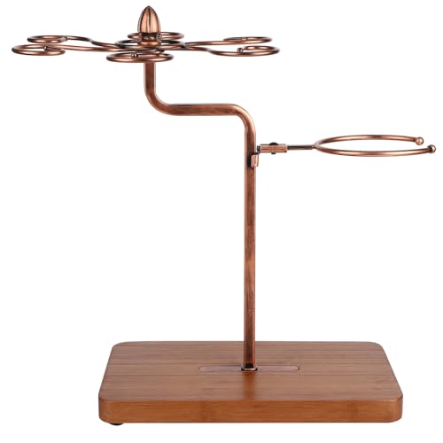 Weinregal, Edelstahl 6 Gläser Flaschenregal mit Stabile Struktur und Starke Tragfähigkeit, Invertiertes Design Abnehmbar Stilvolles Weinflaschenhalter für Hause (Alte Bronze) von OFFAXE