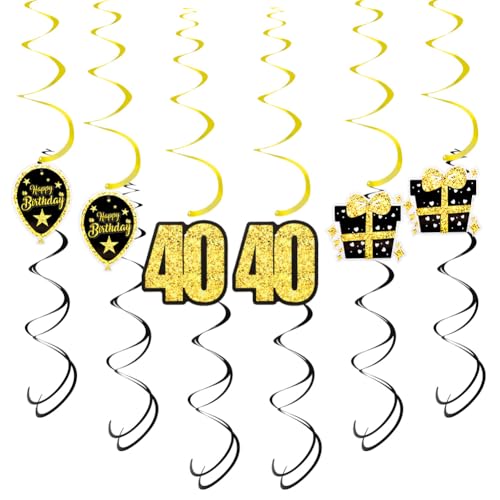 OFFCUP 18 Stück 40 Geburtstag Wirbel Deko 40. Geburtstag Party Luftschlangen Hängende Wirbel Spiral Girland Deckenhänger Sparkling Spiralen Party Deko für Geburtstag Jubiläum oder Partydeko OFFCUP 18 Stück 40 Geburtstag Wirbel Deko 40. Geburtstag Party Luftschlangen Hängende Wirbel Spiral Girland Deckenhänger Sparkling Spiralen Party Deko für Geburtstag Jubiläum oder Partydeko von OFFCUP