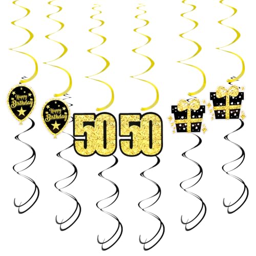 OFFCUP 18 Stück 50 Geburtstag Wirbel Deko 50. Geburtstag Party Luftschlangen Hängende Wirbel Spiral Girland Deckenhänger Sparkling Spiralen Party Deko für Geburtstag Jubiläum oder Partydeko OFFCUP 18 Stück 50 Geburtstag Wirbel Deko 50. Geburtstag Party Luftschlangen Hängende Wirbel Spiral Girland Deckenhänger Sparkling Spiralen Party Deko für Geburtstag Jubiläum oder Partydeko von OFFCUP