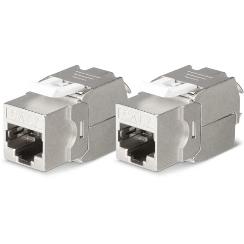 OFFCUP 2X Keystone Modul CAT 7 Jack bis zu 500 MHz 10 Gbit/s Netzwerk Patch Panel, Montage CAT Rohkabel Buchse Werkzeugfrei Dank Snap-In Kompatibel mit den meisten Panels Kein Rost Und Langlebig OFFCUP 2X Keystone Modul CAT 7 Jack bis zu 500 MHz 10 Gbit/s Netzwerk Patch Panel, Montage CAT Rohkabel Buchse Werkzeugfrei Dank Snap-In Kompatibel mit den meisten Panels Kein Rost Und Langlebig von OFFCUP