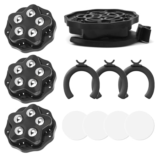 OFFCUP 4 Stück Kugelrollen Schwerlast Möbelrollen Flach Selbstklebende Rollenrad Kugelrollen für Möbel Universal 360 Grad Rollen für Transport von Möbel Küchenutensilien Elektrogeräte (Schwarz) OFFCUP 4 Stück Kugelrollen Schwerlast Möbelrollen Flach Selbstklebende Rollenrad Kugelrollen für Möbel Universal 360 Grad Rollen für Transport von Möbel Küchenutensilien Elektrogeräte (Schwarz) von OFFCUP