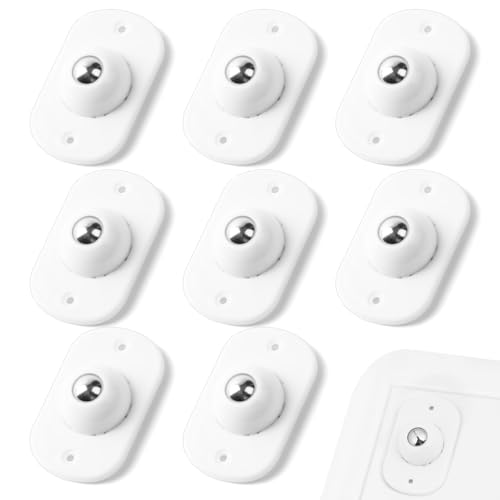 OFFCUP 8 Stück Kugelrollen Mini Möbelrollen Flach Selbstklebende Rollenrad Kugelrollen für Möbel Universal 360 Grad Rollen für DIY Mülleimer Aufbewahrungsbox Kleingeräte Mülleimerbox (weiß) von OFFCUP