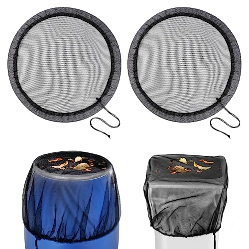 OFFCUP 80cm Verstellbares Regentonne Abdeckung, 2pcs Deckel Regentonne mit Gummizug, Wetterbeständiger Mückenschutz Regentonne Netz Schutznetz vor Laub,Insekt von OFFCUP