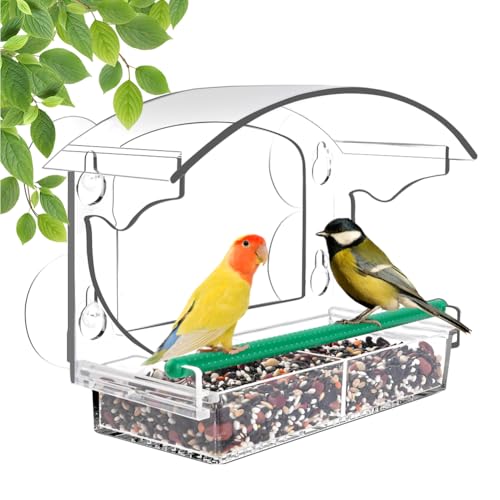 OFFCUP Großes Fenster Futterhaus, Vogelhaus Fensterscheibe mit 4 Saugnäpfen, Futterspender Acryl Vogelhäuschen für Wildvögel Vogelfutterhaus Vogelfutterspender Abnehmbar Bird Feeder 25 x 18x 9.5 cm OFFCUP Großes Fenster Futterhaus, Vogelhaus Fensterscheibe mit 4 Saugnäpfen, Futterspender Acryl Vogelhäuschen für Wildvögel Vogelfutterhaus Vogelfutterspender Abnehmbar Bird Feeder 25 x 18x 9.5 cm von OFFCUP
