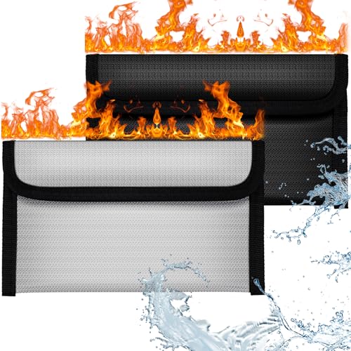 OFFCUP Feuerfeste Tasche, 2 Stück Feuerfeste Dokumententasche 20.2 x 11.8 cm, Feuersichere Wasserabweisend Dokumententasche Hülle Beutel Behälter für Wertsachen Kapazität Aktentasche Brieftasche OFFCUP Feuerfeste Tasche, 2 Stück Feuerfeste Dokumententasche 20.2 x 11.8 cm, Feuersichere Wasserabweisend Dokumententasche Hülle Beutel Behälter für Wertsachen Kapazität Aktentasche Brieftasche von OFFCUP