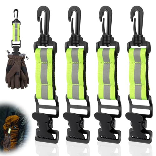 OFFCUP Feuerwehr Handschuhhalter, 4 Stück Handschuh Clips, Handschuhclips mit Karabinerhaken, Handschuh Clips Halter zum Aufhängen von Handschuhen, Schutzhelmen, Handtüchern (Grün) von OFFCUP