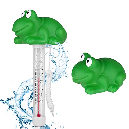 OFFCUP Schwimmende Wasserthermometer, Cute für Swimmingpool, Hot Tubs, Fischteiche & Baby-pool (Grüner Frosch) von OFFCUP