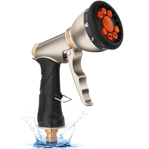 OFFCUP Gartenbrause, Metall Garten Handbrause Garten Spritzpistolen mit 9 Sprühbilder, Bewässerungspistole Hochdruck Gartenbrause Garten Spritze für Gartenbewässerung, Autowäsche, Haustierdusche OFFCUP Gartenbrause, Metall Garten Handbrause Garten Spritzpistolen mit 9 Sprühbilder, Bewässerungspistole Hochdruck Gartenbrause Garten Spritze für Gartenbewässerung, Autowäsche, Haustierdusche von OFFCUP