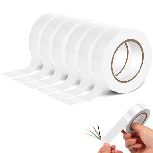 OFFCUP Isolierband, 6 Stück PVC Elektriker Klebeband 19mm x 20m, Wasserdicht Elektrisches Weiß, VDE Isoband Selbstklebend zum Schutz, Bündeln und Reparieren von Kabeln OFFCUP Isolierband, 6 Stück PVC Elektriker Klebeband 19mm x 20m, Wasserdicht Elektrisches Weiß, VDE Isoband Selbstklebend zum Schutz, Bündeln und Reparieren von Kabeln von OFFCUP