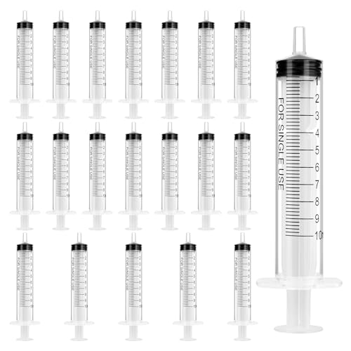 OFFCUP Kunststoff Spritze, 20 Stück Einwegspritzen 10ml, Futterspritze, Plastiktube, für Kleine Haustierfütterung Motoröl oder Bremsflüssigkeit [Nicht medizinische Verwendung] von OFFCUP