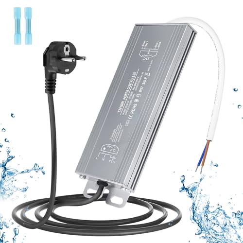 OFFCUP LED Trafo 12V 60W 5A IP67 Wasserdicht mit Stecker Transformator LED Netzteil Treiber AC 250V auf DC 12V Adapter LED Driver Niedervolttrafo Konstantspannung Schaltnetzteil Trafo Nicht Dimmbar von OFFCUP