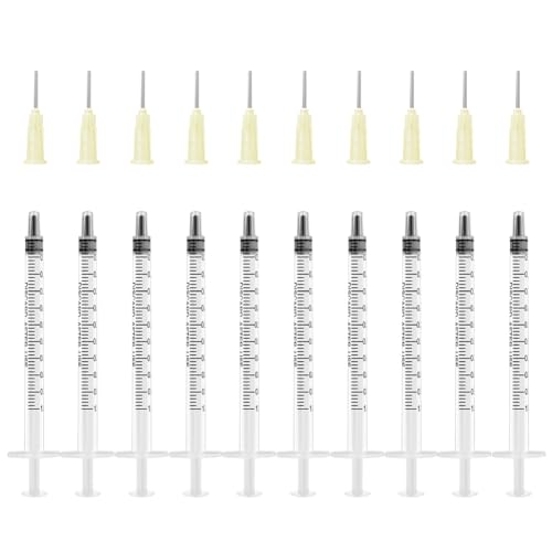 OFFCUP Spritzen-Set mit stumpfer Nadel, 10pcs Spritze 1ml und Kanüle, Plastiktube Einwegspritzen Kunststoff Spritze für Flüssigkeiten, Hobby, Modellbau und Heimwerk von OFFCUP