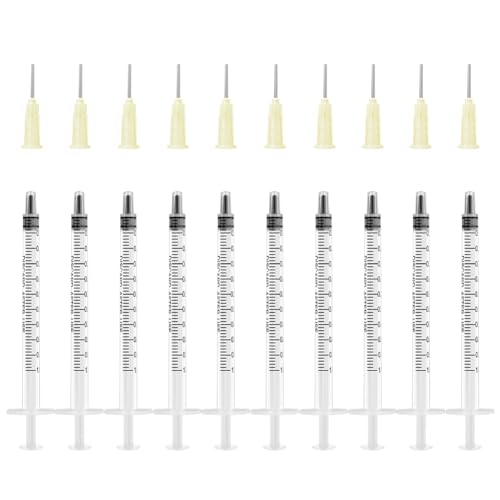 OFFCUP Spritzen-Set mit stumpfer Nadel, 10pcs Spritze 1ml und Kanüle, Plastiktube Einwegspritzen Kunststoff Spritze für Flüssigkeiten, Hobby, Modellbau und Heimwerk von OFFCUP