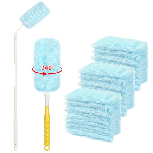 OFFCUP Staubwedel Teleskop Set, 32 Stück 360° für Swiffer Staubmagnet Nachfüllpack mit 1 Handgriff 1 Teleskopstange, Einweg Magnet Staubwedel für Allergene Tierhaare Reinigung Gegen Staub OFFCUP Staubwedel Teleskop Set, 32 Stück 360° für Swiffer Staubmagnet Nachfüllpack mit 1 Handgriff 1 Teleskopstange, Einweg Magnet Staubwedel für Allergene Tierhaare Reinigung Gegen Staub von OFFCUP