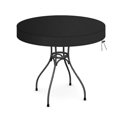 OFFCUP Tischplatte Abdeckung Wasserdicht Gartentisch Abdeckung Schutzhülle Winterfest Gartenmöbel Abdeckung 420D Oxford Gewebe UV Beständiges Tischplattenhülle mit Kordelzügen Gartentisch Schutzhülle von OFFCUP