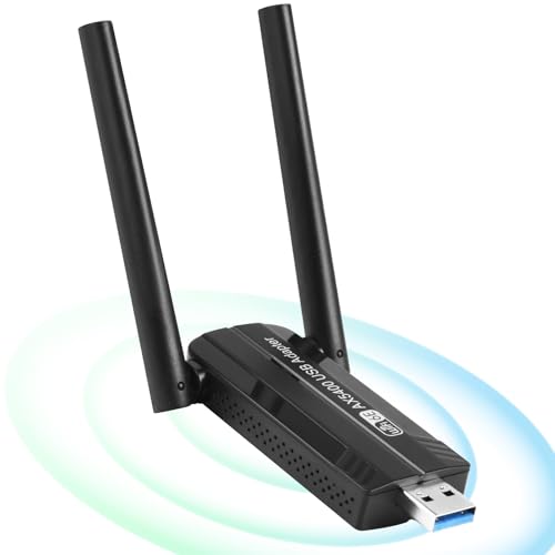 OFFCUP USB WLAN Stick Adapter für PC, WiFi 6E Adapter AX3008 Internet Stick 5400Mbps USB 3.0 Tri-Band 2.4GHz/5GHz/6GHz mit 2 x 5dBi Antenn 5dBi WPA3-Verschlüsselung Kompatibel mit Windows 10/11 OFFCUP USB WLAN Stick Adapter für PC, WiFi 6E Adapter AX3008 Internet Stick 5400Mbps USB 3.0 Tri-Band 2.4GHz/5GHz/6GHz mit 2 x 5dBi Antenn 5dBi WPA3-Verschlüsselung Kompatibel mit Windows 10/11 von OFFCUP