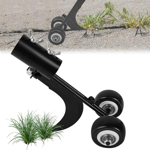 OFFCUP Unkrautentferner mit Rädern, Unkrautstecher Garten Unkrautvernichter Manueller Weeder, Unkrautjäter für Fugendüse und Rissjäten zwischen Platten, Block, Pflaster, Terrasse (Gebogener Haken) von OFFCUP