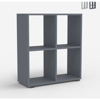 Bücherregal niedrig weiß grau modern für Büro Kinderzimmer Arkus - Grau Bücherregal niedrig weiß grau modern für Büro Kinderzimmer Arkus - Grau von OFFICE24