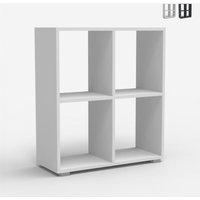 Bücherregal niedrig weiß grau modern für Büro Kinderzimmer Arkus - Weiß Bücherregal niedrig weiß grau modern für Büro Kinderzimmer Arkus - Weiß von OFFICE24