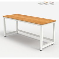 Design Bürotisch Metall weiß rechteckig 160x70cm Bridgewhite 160 - Natur von OFFICE24