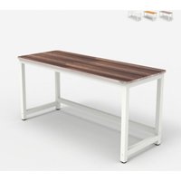 Rechteckiger Bürotisch 120x60cm Holz Metall modern weiß Bridgewhite 120 - Nußbaum dunkel Rechteckiger Bürotisch 120x60cm Holz Metall modern weiß Bridgewhite 120 - Nußbaum dunkel von OFFICE24