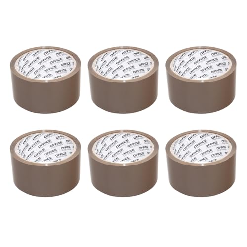 OFFICER PRODUCTS 15025021-18 Verpackungsklebeband Hot-Melt / 6er Pack/ 66m Verpackungsband Klebeband Paketklebeband Packband/Sehr Beständig / 48mm x 66m/ Farbe: Braun/Sehr Klebestark von OFFICER PRODUCTS