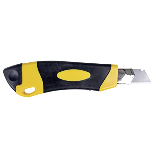 OFFICE PRODUCTS Safety Cuttermesser Standard/der Klinge: 17 mm Länge der Klinge: 99 mm/Cutter Sicherheitscutter Universalmesser/Gummigriff mit Sicherheitsarretierung / 1 Stück von OFFICER PRODUCTS