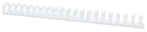 OFFICER PRODUCTS Plastikbinderücken 50 Stück DIN A4 25mm (240 Seiten) Binderücken Bindungskämme Plastikbindung | Kunststoff | Farbe: Weiß von OFFICER PRODUCTS