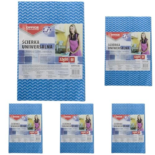 OFFICER PRODUCTS 22035137-99 Allrounder Wischtuch 5 Stck. aus Viskose 70% |Grammatur:40 g/mkg 32x50cm |Wischtücher Saugfähige Strapazierbare Allzweck-Wischtücher Wiederverwendbar| Farbe: Mix von OFFICER PRODUCTS