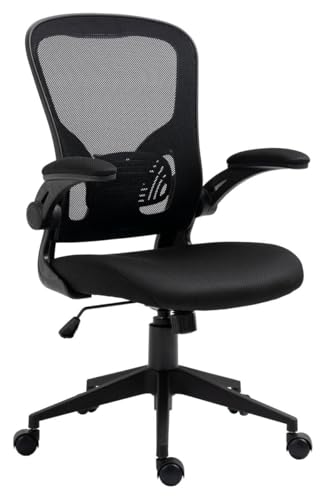 OFFICER PRODUCTS Bürostuhl Chios mit Verstellbaren Armlehnen/Ergonomischer Schreibtischstuhl mit Netzbespannung/Lordosenstütze / 360° Drehstuhl, Schwarz/Office Chair von OFFICER PRODUCTS