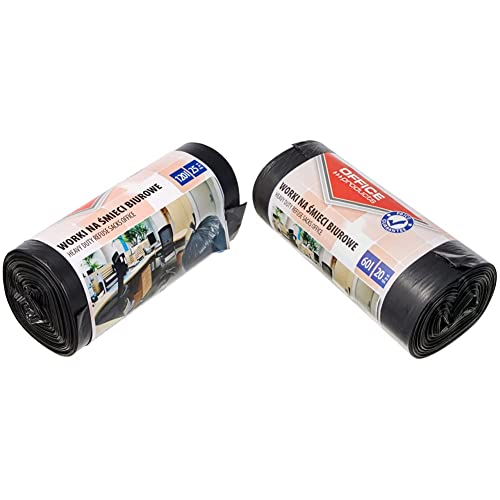 Office Products 22021236-05 Müllbeutel 120 L - 25 Stück LDPE| Schwarz | Foliendicke: 28 μm & Office Products 22021229-05 Müllbeutel 60 L - 20 Stück LDPE| Schwarz | Foliendicke: 20 μm von OFFICER PRODUCTS