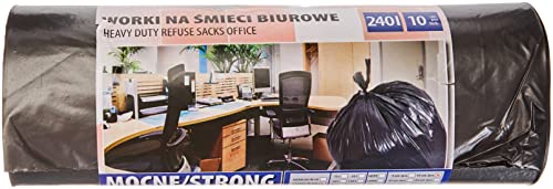 Office Products 22021252-05 Müllbeutel 240 L - 10 Stück Stark Reissfest LDPE| Müllsäcke Mülltüte Abfallsäcke Mülltüte für Den Hausmüll für das Büro| Farbe: Schwarz | Foliendicke: 30 μm von OFFICER PRODUCTS