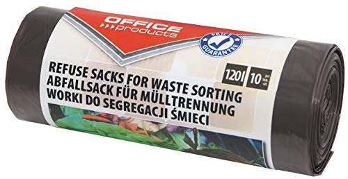 OFFICER PRODUCTS Products 22 Müllbeutel 120 l Stark 10 Stück/1 Rollen Müllsack Mülltüte Abfallsäcke für Den Hausmüll Zur Trennung von Bioabfällen Reissfest (LDPE) Farbe: Braun von OFFICER PRODUCTS