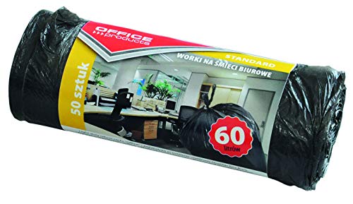 Waste Bin Liners OFFICE PRODUCTS, standard (HDPE), 60l, 50pcs, black von OFFICER PRODUCTS