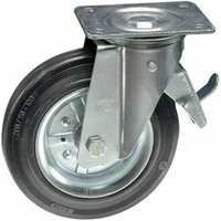 Officine - Stahlrad mit Schwenkplatte und Bremsorte -Gerätrad - Ø125 mm von OFFICINE