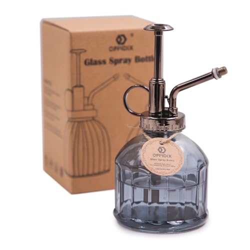 OFFIDIX Glas-Bewässerungssprühflasche, graue Blumengießkanne, Pflanzennebel mit bronzefarbener Kunststoff-Pumpe für die Bewässerung kleiner Pflanzen im Haus oder Büro OFFIDIX Glas-Bewässerungssprühflasche, graue Blumengießkanne, Pflanzennebel mit bronzefarbener Kunststoff-Pumpe für die Bewässerung kleiner Pflanzen im Haus oder Büro von OFFIDIX