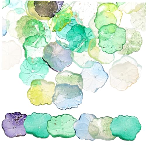 OFFIGAM 50stücke Künstliche Lotusblätter Aus Acryl Für Garten Und Fischteich-dekoration Simulations-lotusblätter Als Schwimmendes Teichornament Heimwerkerbedarf Für Bastelarbeiten von OFFIGAM