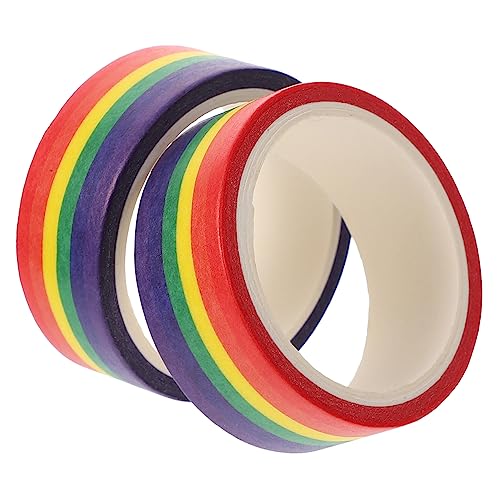 OFFIGAM 1 Satz Teiliges Regenbogen Streifen Washi Tape Diy Masking Tape Für Scrapbooking Planner Kalender Und Bastelprojekte Einfach Abziehbar Und Handreißbar 2 Stück OFFIGAM 1 Satz Teiliges Regenbogen Streifen Washi Tape Diy Masking Tape Für Scrapbooking Planner Kalender Und Bastelprojekte Einfach Abziehbar Und Handreißbar 2 Stück von OFFIGAM
