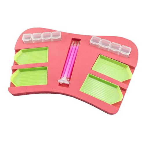 OFFIGAM 10 Stück Malenwerkzeuge Speicherschale multifunktionswerkzeug Perlentablett Strass-Maltablett Tablett-Organizer Harz Rosa von OFFIGAM