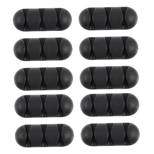 OFFIGAM 10 Stück Teiliges Kabelmanagement Organizer Tpr Desktop Kabelhalter Selbstklebend Kabelaufbewahrung für USB Ladegeräte Datenkabel Audiokabel für Büro und Zuhause von OFFIGAM