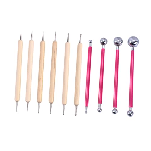 OFFIGAM 10 Teiliges Set Aus Ton Modellierwerkzeugen Lufttrocknendem Ton Töpferset Polymer Ton Set Stylus Ton Werkzeug Paste Ton Modellierset Schnitz Ton Punktier Kunstwerkzeug von OFFIGAM