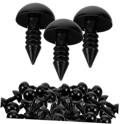 OFFIGAM 100 Stück Künstliche Puppenaugen Schwarze Plastikaugen für Selbstgemacht Realistische Augen für Stofftiere Bastelzubehör für Kinder Dekorative Augen zum Selbermachen von OFFIGAM
