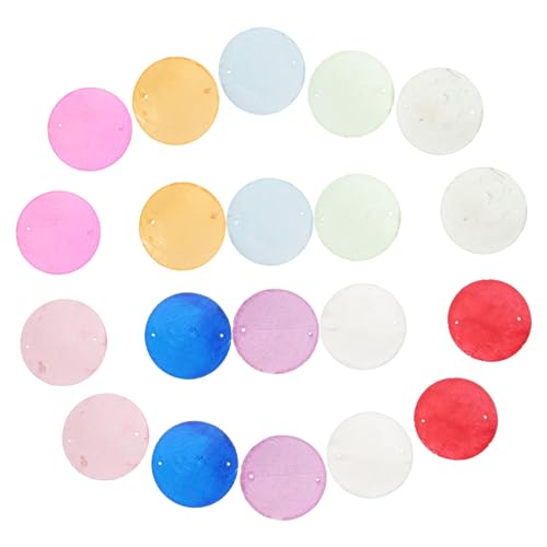 OFFIGAM 100Stücke Natürliche Runde Muschelscheiben für DIY Windspiele und Schmuck Farbenfrohe Dekoration für Fenster Balkon und Strandpartys Handgefertigte Muschelplatten von OFFIGAM